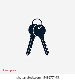 Keys Icon vector, flat design best vector icon
