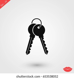 Keys Icon vector, flat design best vector icon