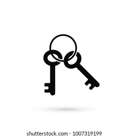 Keys Icon. Vector isolated flat style illustration. Key silhouette.