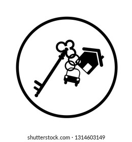 Keys icon vector isolated on white background 