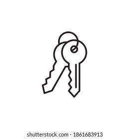 estilo de línea vectorial de icono de teclas. contorno de icono de herramienta. aislado en fondo blanco