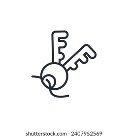 Keys icon. vector.Editable stroke.linear style sign for use web design,logo.Symbol illustration.