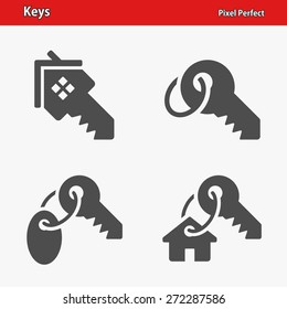 Keys Icons. Professional, pixel perfect icons optimized for both large and small resolutions. EPS 8 format.