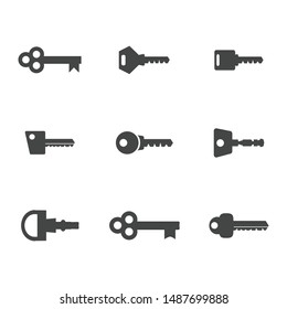 Keys icons set. Vector illustration