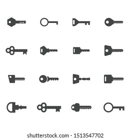 Keys icons set. Vector illustration