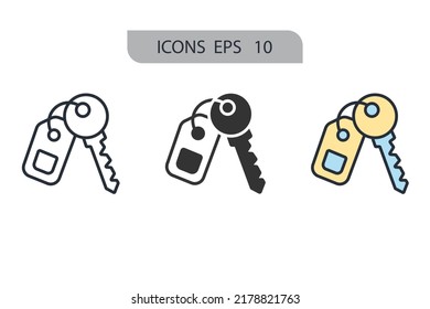 Keys icons  symbol vector elements for infographic web