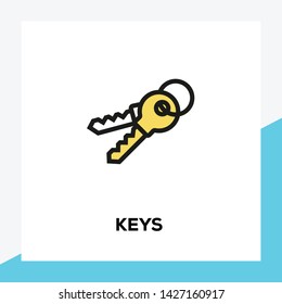 KEYS AND ILLUSTRATION ICON CONCEPT