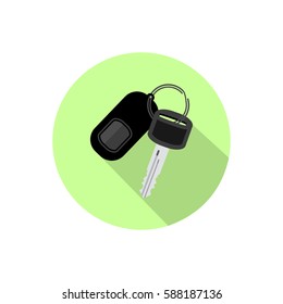 keys. isolated on white background in a bright circle. Trendy flat style for graphic design, logos, website, social media, mobile applications