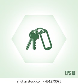 keys and  Key chain  Blank Square with Ring