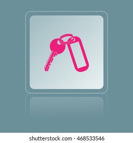 keys and  Key chain  Blank Square with Ring