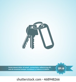 keys and  Key chain  Blank Square with Ring