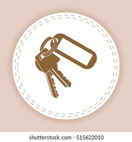 keys and  Key chain  Blank Square with Ring
