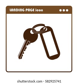 keys and  Key chain  Blank Square with Ring, icon for the landing page