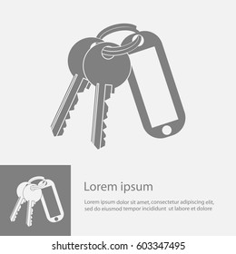 keys and  Key chain  Blank Square with Ring