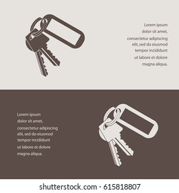 keys and  Key chain  Blank Square with Ring
