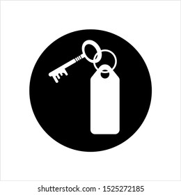 Schlüssel mit Keychain Icon Design, Room Key Icon Design Vektorgrafik Illustration
