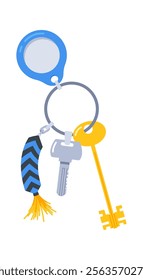 Keys with keychain vector illustration