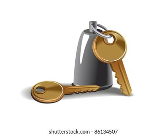 Keys with a large metal pendant