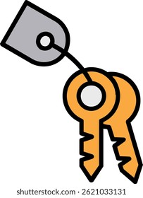 Keys Line Filled Vector Icon Design