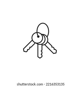 Keys line icon black and white