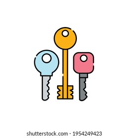 Keys сolor line icon. Pictogram for web page, mobile app, promo. UI UX GUI design element. Editable stroke.