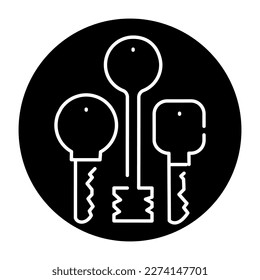 Teclas с icono de línea de color. Pictograma para página web.