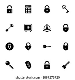 Keys and Locks icon - Expand to any size - Change to any colour. Perfect Flat Vector Contains such Icons as bank, combination, safety, safe, pin code, security, padlock, digitally encryption and more