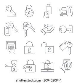  Keys and Locks icons set.  Keys and Locks pack symbol vector elements for infographic web
