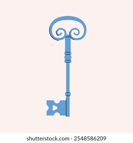 Keys locks and keyholes vector set. Hand drawn colored keys. Various vintage, security, antique and modern keys with ornate heads vector illustration isolated on background