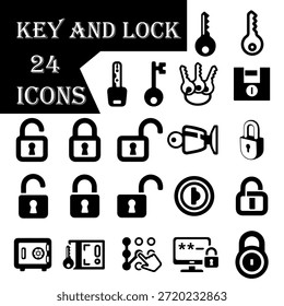 colección de iconos de estilo de línea de llaves y cerraduras