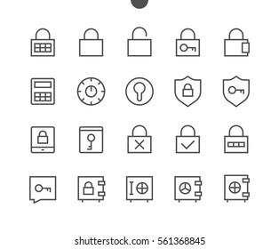 Keys and Locks Outlined Pixel Perfect Well-crafted Vector Thin Line Icons 48x48 Ready for 24x24 Grid for Web Graphics and Apps with Editable Stroke. Simple Minimal Pictogram Part 1-1