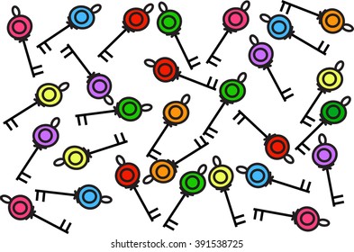 keys multi-colored alternate place for beautiful background