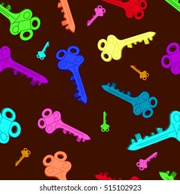 keys on a colorful background, seamless pattern
