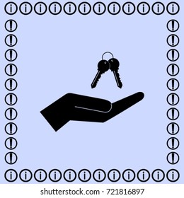 Keys on the hand icon, password vector illustration