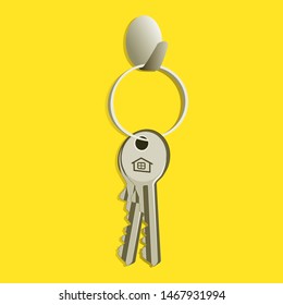 Keys on the hanger, at the door, so as not to forget when you leave the house