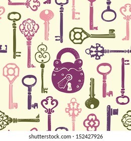 Keys pattern in vintage style