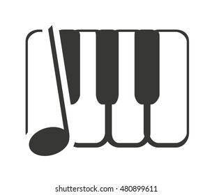 keys piano with sound icon vector illustration design