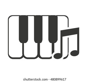 keys piano with sound icon vector illustration design