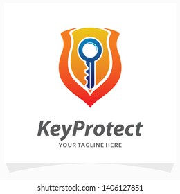 Keys Protect Logo Design Template