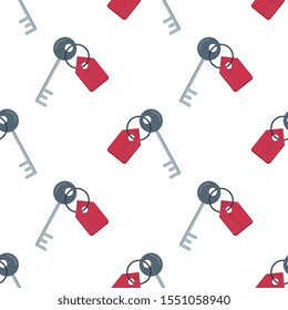 Keys seamless pattern design, Repeat textile design. Fabric print.