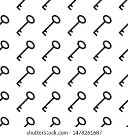 Keys seamless pattern. White and black background. Abstract geometric shape texture. Design template for wallpaper,wrapping, textile. Vector Illustration