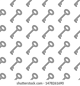 Keys seamless pattern. White and black background. Abstract geometric shape texture. Design template for wallpaper,wrapping, textile. Vector Illustration