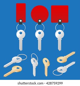 Keys set. Flat 3d vector isometric illustration.