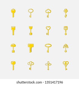 Keys Set Flat Gold