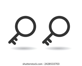 Keys shape set isolated vector illustration on white background.