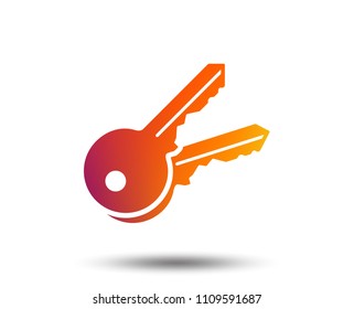 Keys sign icon. Unlock tool symbol. Blurred gradient design element. Vivid graphic flat icon. Vector