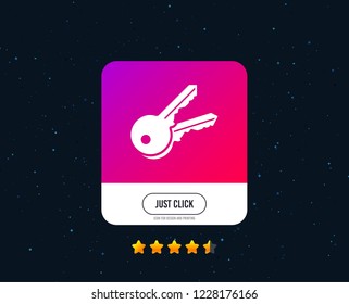 Keys sign icon. Unlock tool symbol. Web or internet icon design. Rating stars. Just click keys button. Vector