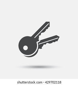 Keys sign icon. Unlock tool symbol. Flat keys web icon on white background. Vector