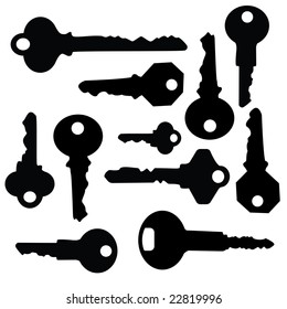 keys silhouette in vector mode