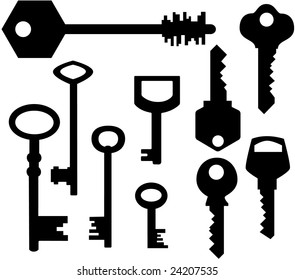 Keys silhouettes